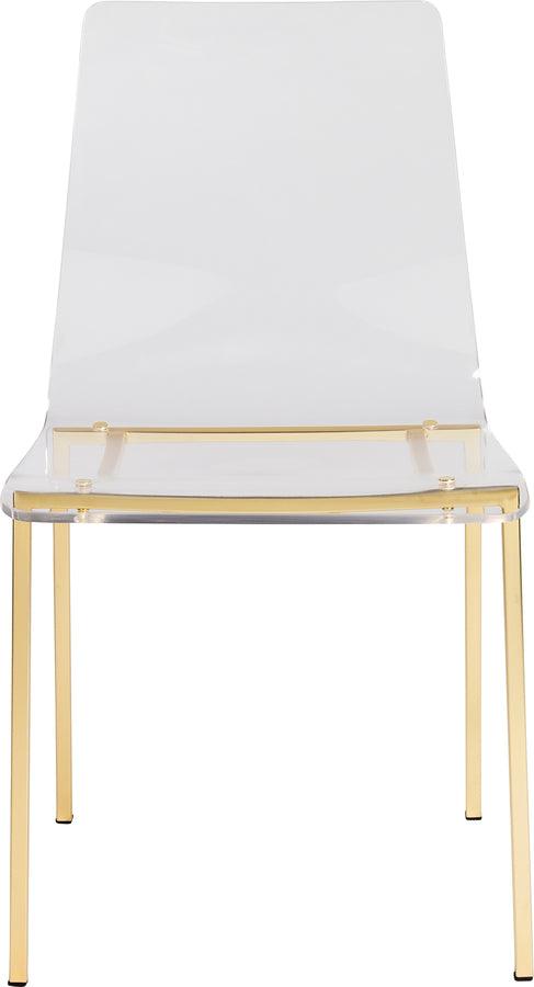 Euro Style Dining Chairs - Chloe Side Chair in Clear Acrylic with Matte Brushed Gold Legs