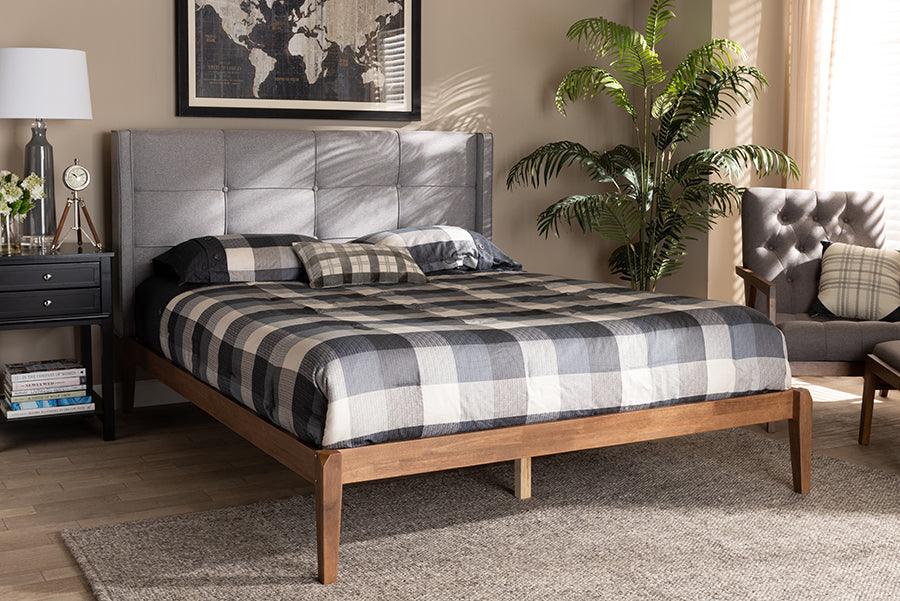 Wholesale Interiors Beds - Edmond King Bed Gray & Ash walnut