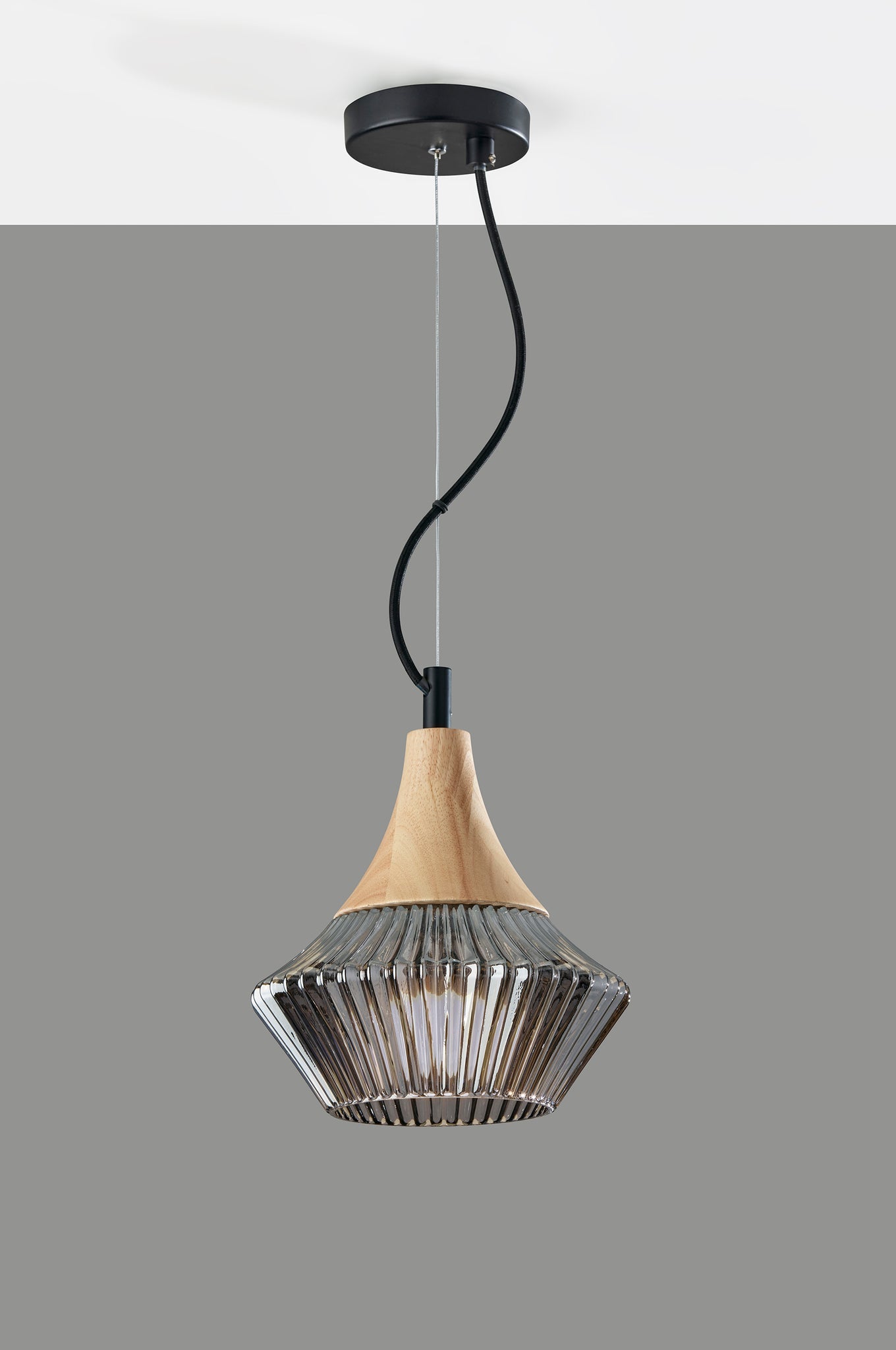 Adesso Ceiling Lamps - Elsie Pendant Black & Natural Wood