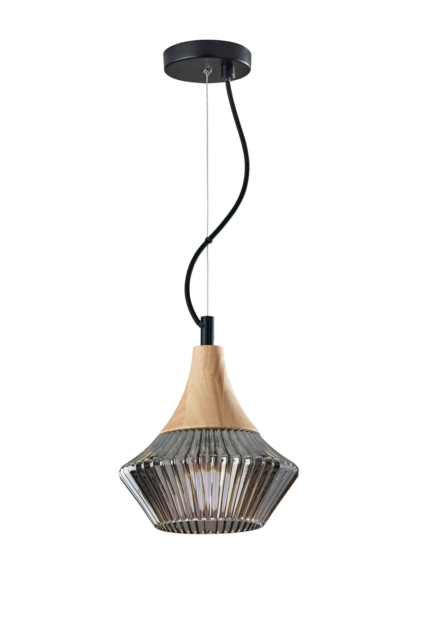 Adesso Ceiling Lamps - Elsie Pendant Black & Natural Wood
