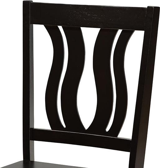 Wholesale Interiors Dining Chairs - Fenton Contemporary Transitional Dark Brown Wood 2-Piece Dining Chair Set