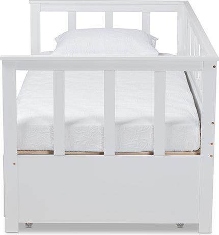 Wholesale Interiors Daybeds - Kendra White Finished Expandable Twin Size to King Size Daybed with Storage Drawers