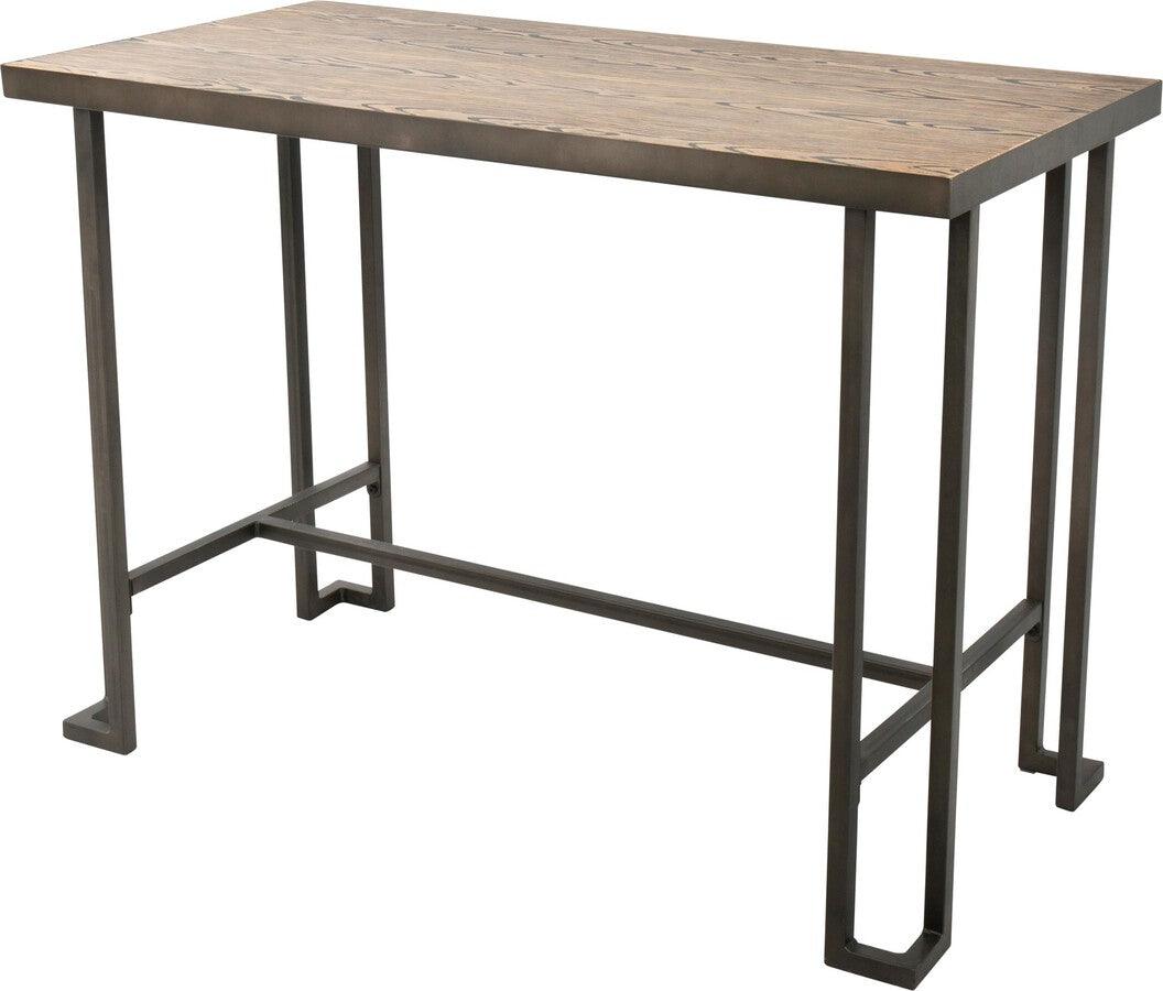 Lumisource Bar Tables - Roman Industrial Counter Table in Antique and Brown