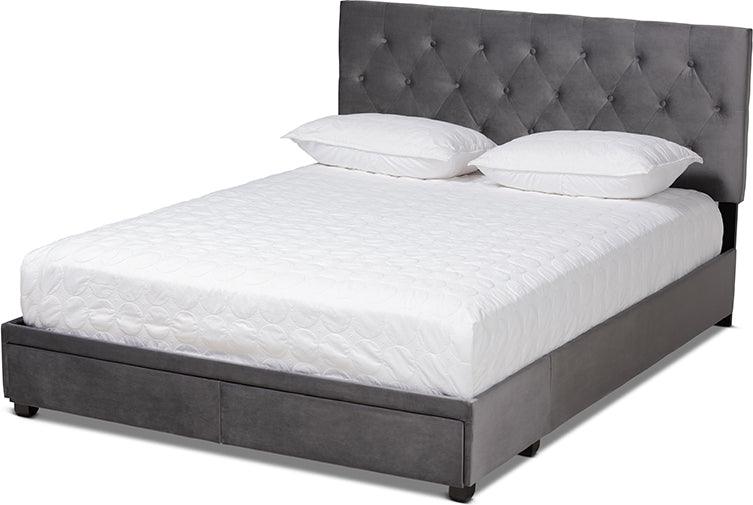 Wholesale Interiors Beds - Caronia King Storage Bed Gray & Black