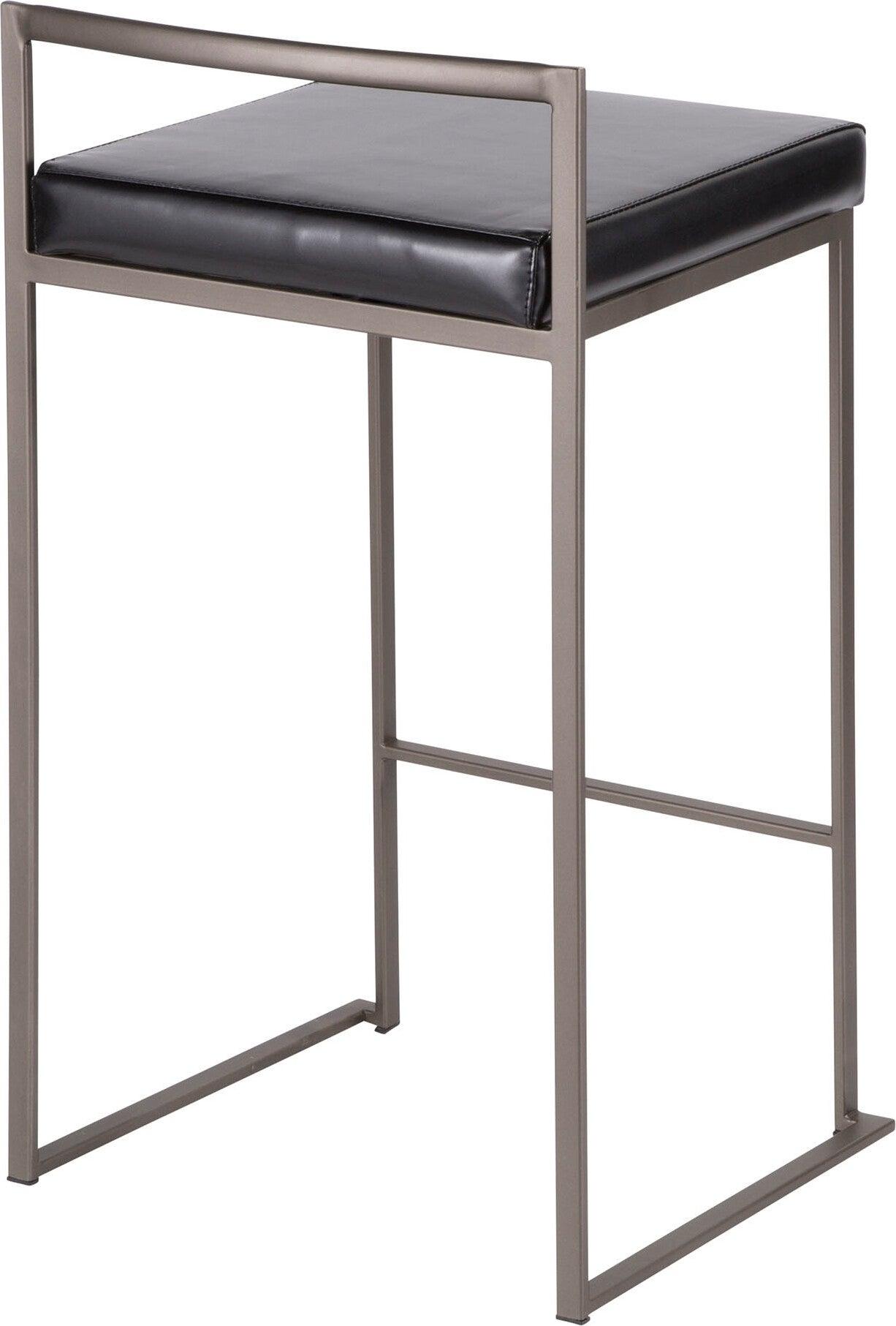 Lumisource Barstools - Fuji Stacker Counter Stool Antique & Black (Set of 2)