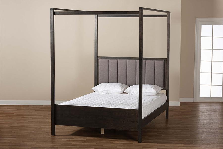 Wholesale Interiors Beds - Natasha Queen Bed Gray & Dark Grayish Oak