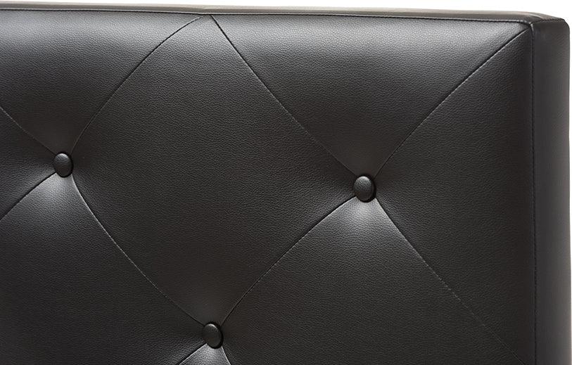 Wholesale Interiors Headboards - Baltimore Modern And Contemporary Black Faux Leather Upholstered Twin Size Headboard