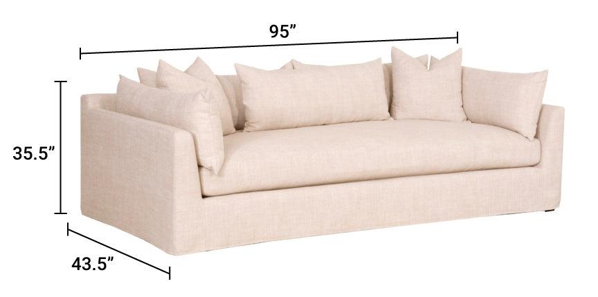 Essentials For Living Sofas & Couches - Haven 96" Lounge Slipcover Sofa Bisque