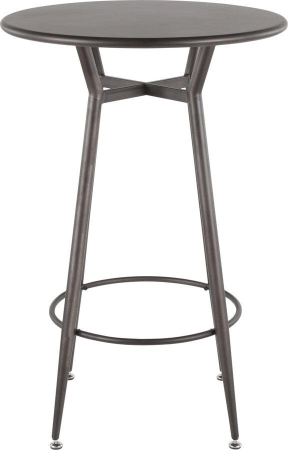 Lumisource Bar Tables - Clara Industrial Round Bar Table in Antique Metal