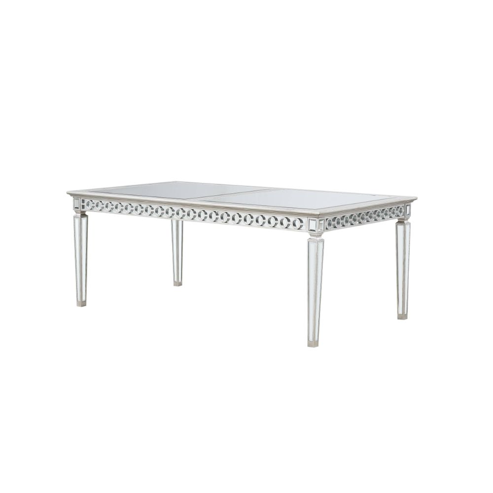 ACME Furniture Dining Tables - ACME Varian Dining Table (72"L), Mirrored & Antique Platinum