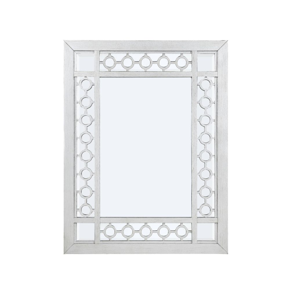 ACME Mirrors - ACME Varian Mirror, Mirrored & Antique Platinum