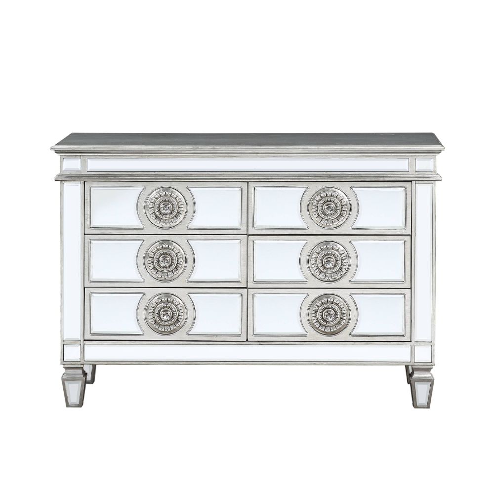 ACME Furniture Buffets & Sideboards - ACME Varian Server, Mirrored & Antique Platinum