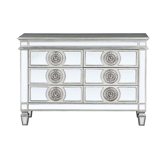 ACME Furniture Buffets & Sideboards - ACME Varian Server, Mirrored & Antique Platinum