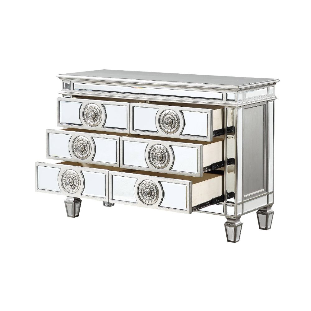 ACME Furniture Buffets & Sideboards - ACME Varian Server, Mirrored & Antique Platinum