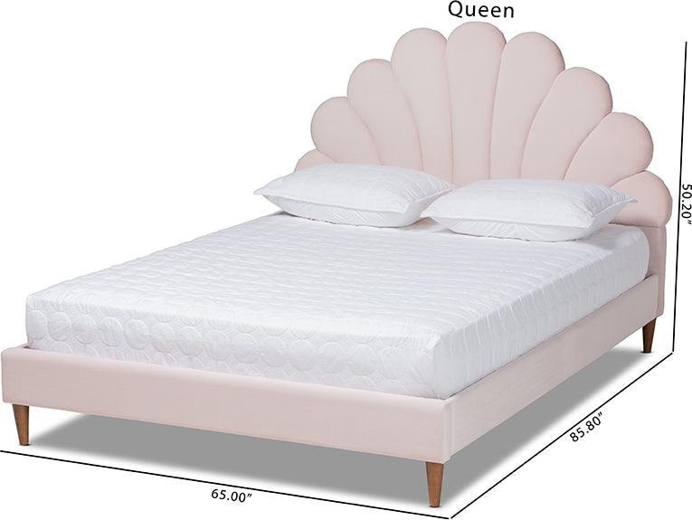 Wholesale Interiors Beds - Odille Queen Bed Light Pink & Walnut