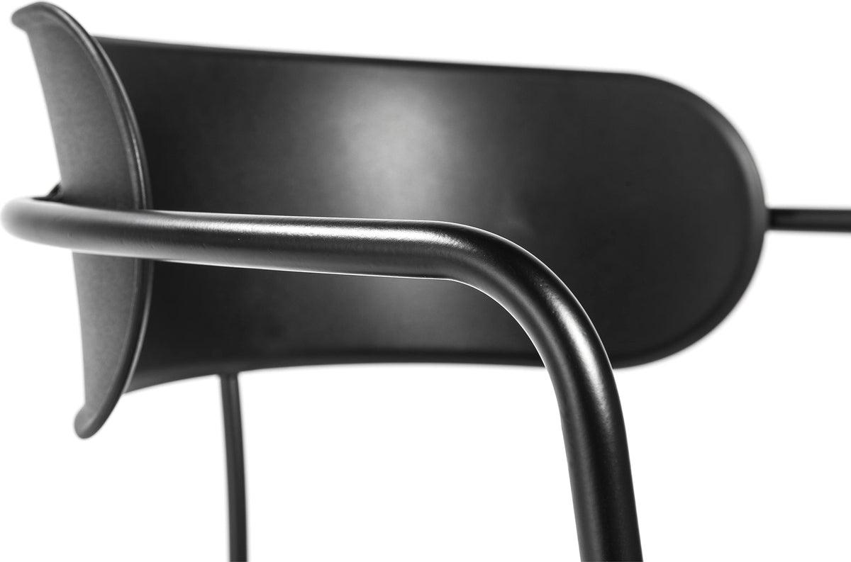 Euro Style Dining Chairs - Paris Stacking Armchair in Black with Black Legs - Set of 4