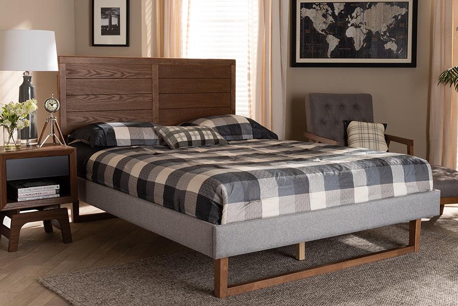 Wholesale Interiors Beds - Claudia Full Bed Light Gray & Ash walnut