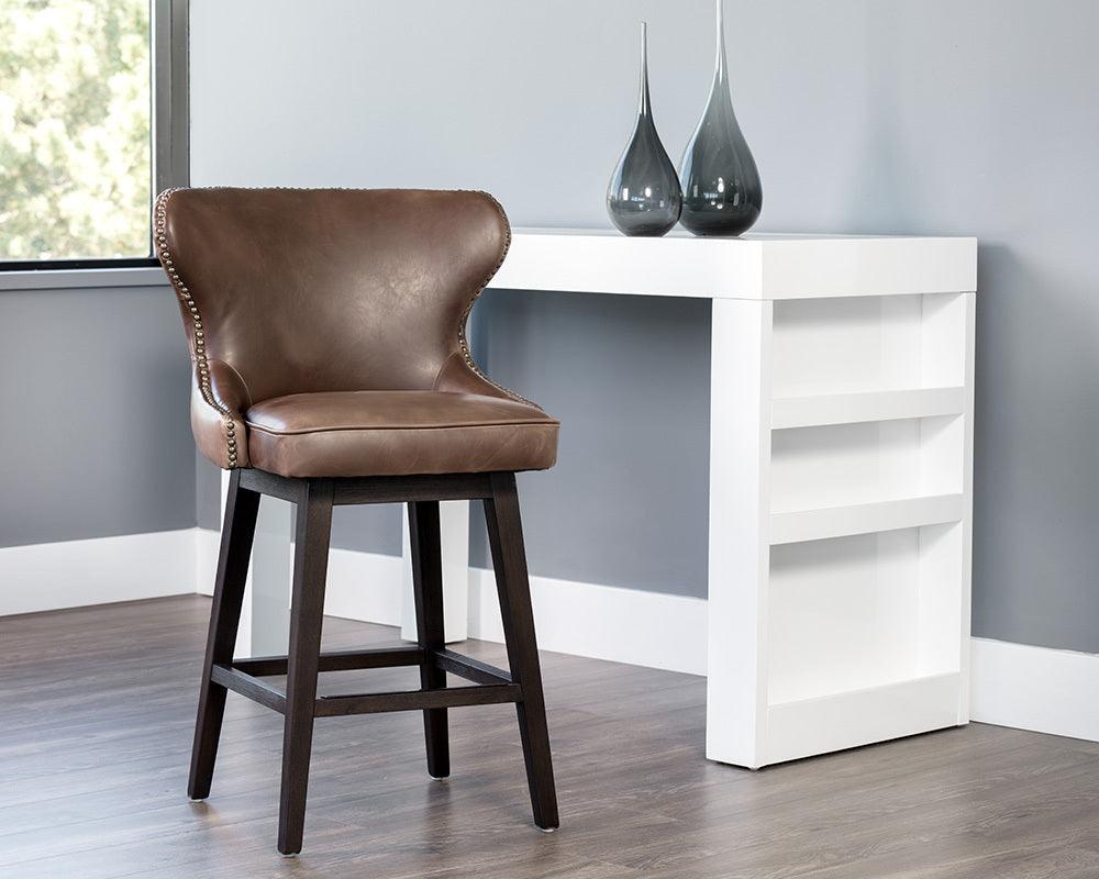 SUNPAN Barstools - Ariana Swivel Counter Stool - Havana Dark Brown
