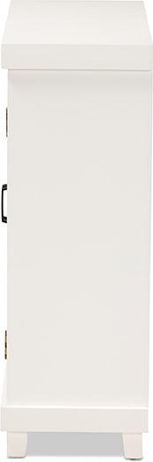 Wholesale Interiors Buffets & Sideboards - Carlena White Finished Wood and Mirrored Glass 2-Door Sideboard