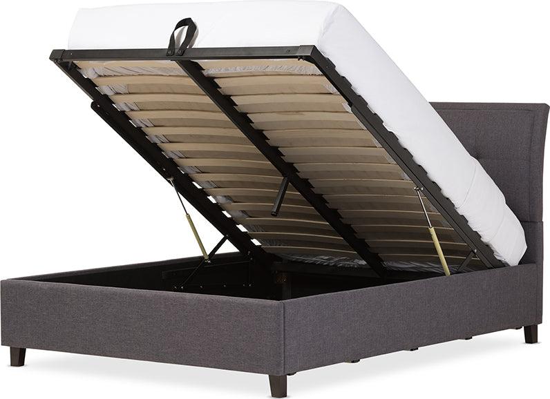 Wholesale Interiors Beds - Lea Queen Bed with Storage Dark Gray