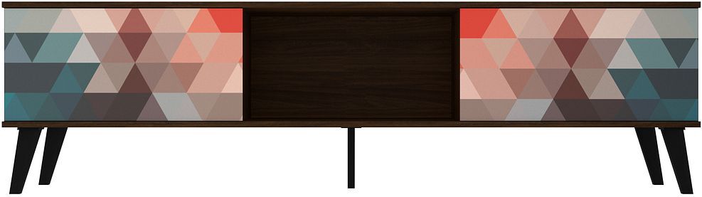 Manhattan Comfort TV & Media Units - Doyers 70.87 Mid-Century Modern TV Stand in Multi Color Red and Blue