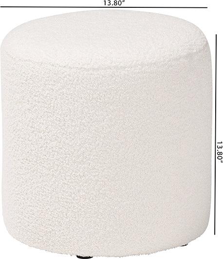 Wholesale Interiors Ottomans & Stools - Tori Modern and Contemporary Ivory Boucle Upholstered Ottoman