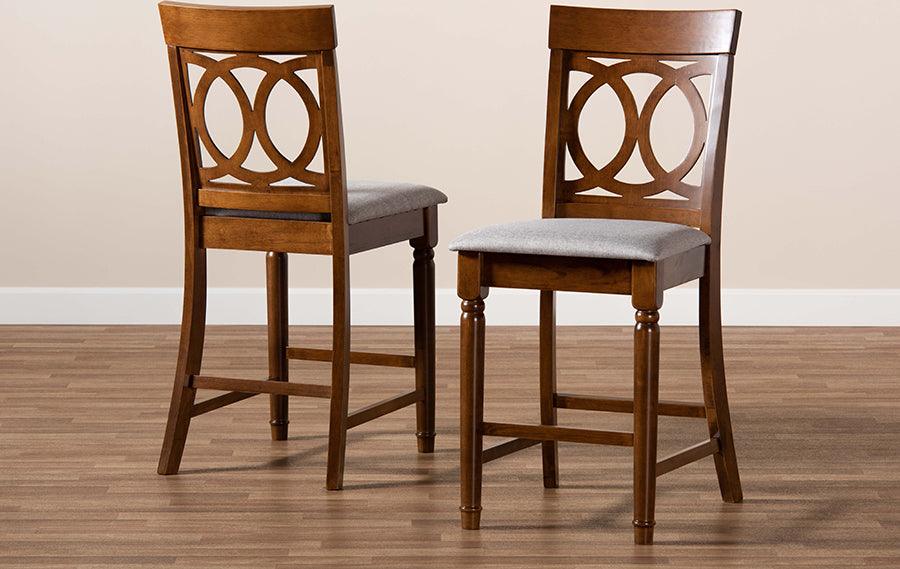 Wholesale Interiors Barstools - Violet Bar Stool Gray & Walnut (Set of 2)