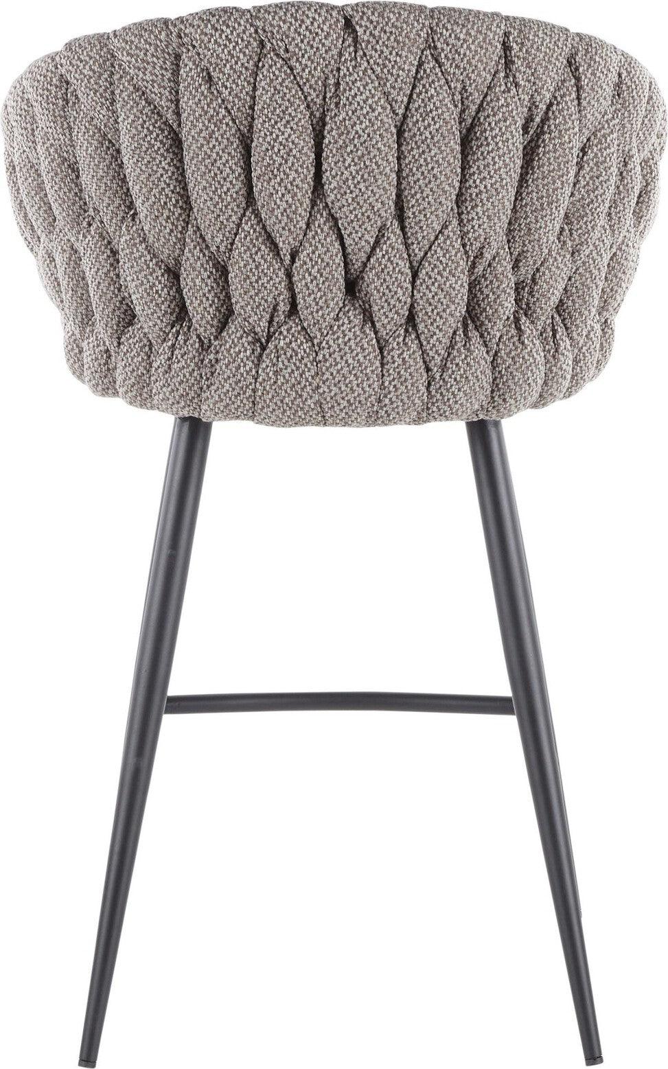 Lumisource Barstools - Braided Matisse Counter Stool Black & Gray & Cream