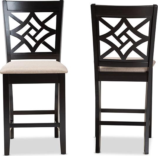 Wholesale Interiors Barstools - Nicolette Dark Brown Finished Wood 2-Piece Counter Stool Set