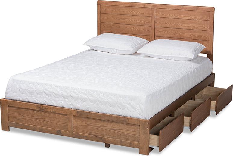 Wholesale Interiors Beds - Lisa Queen Storage Bed Ash walnut