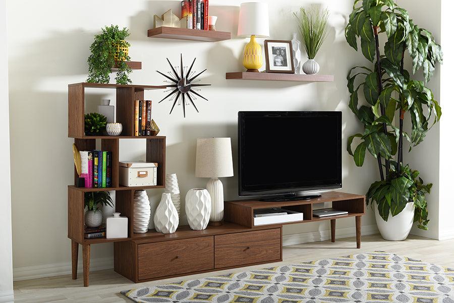 Wholesale Interiors TV & Media Units - Haversham Mid-century Retro Modern TV Stand Entertainment Center and Display Unit