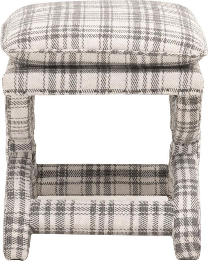 Essentials For Living Ottomans & Stools - Gaston Ottoman Tartan Charcoal