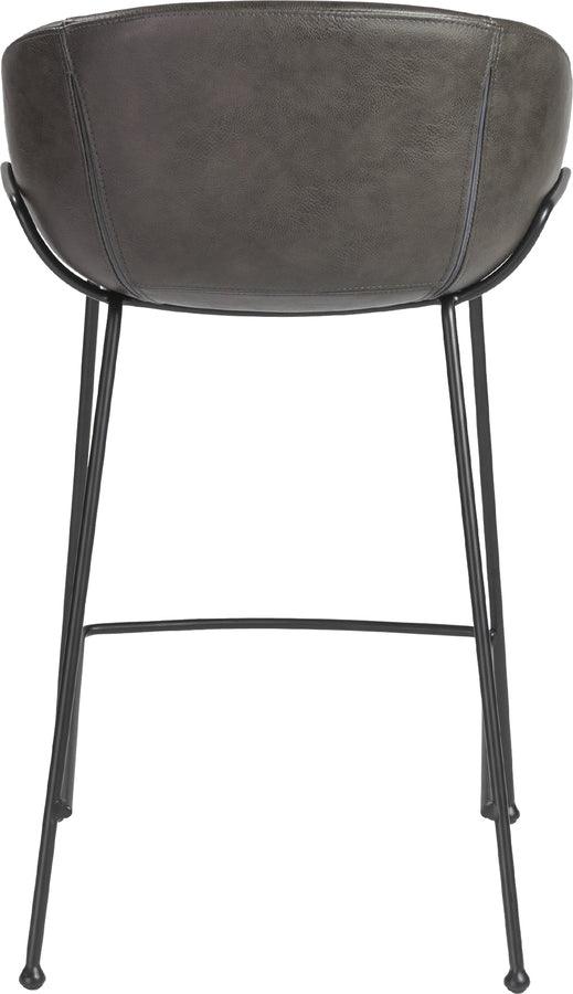 Euro Style Barstools - Zach-C Counter Stool with Dark Gray & Matte Black- Set of 2