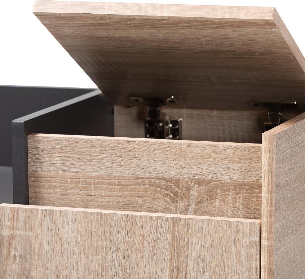 Wholesale Interiors Shoe Storage - Fella Oak Brown & Dark Gray Entryway Shoe Cabinet