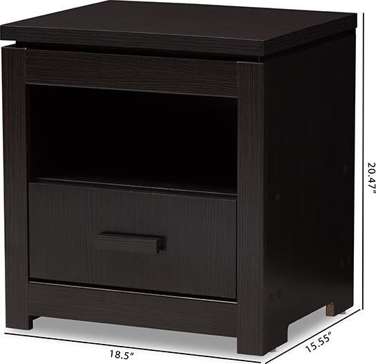 Wholesale Interiors Nightstands & Side Tables - Bienna Nightstand Wenge Dark Brown