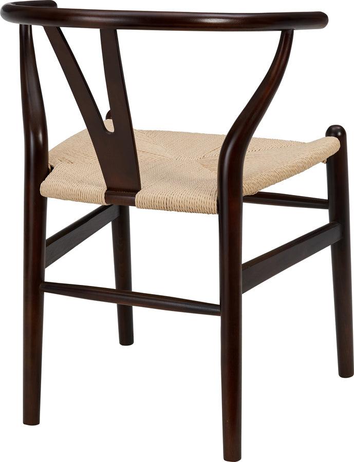 Euro Style Dining Chairs - Evelina Side Chair in Walnut with Natural Rush Seat - Set of 2