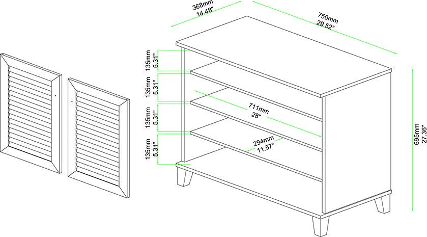 Wholesale Interiors Shoe Storage - Coolidge Oak Brown Finished Wood 2-Door Shoe Storage Cabinet