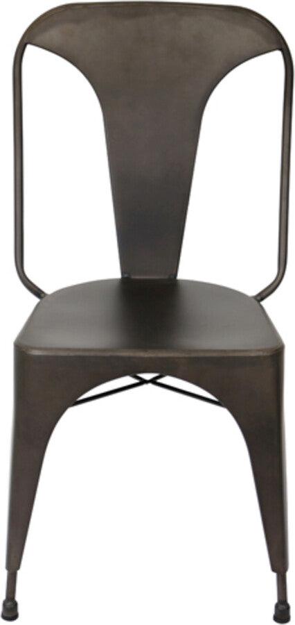 Lumisource Dining Chairs - Austin Industrial Dining Chair in Antique - Set of 2