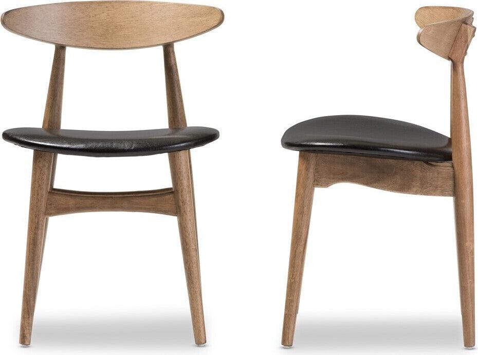 Wholesale Interiors Dining Chairs - Edna Dining Chair Black & Light Brown (Set of 2)