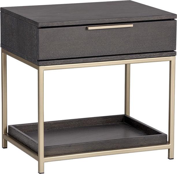 SUNPAN Nightstands & Side Tables - Rebel Nightstand - Gold - Charcoal Grey Gray