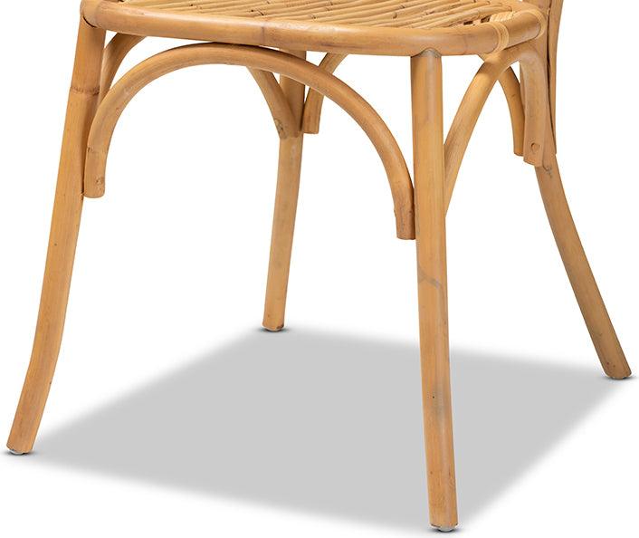 Wholesale Interiors Dining Chairs - Wina Modern Bohemian Natural Brown Rattan 2-Piece Dining Chair Set