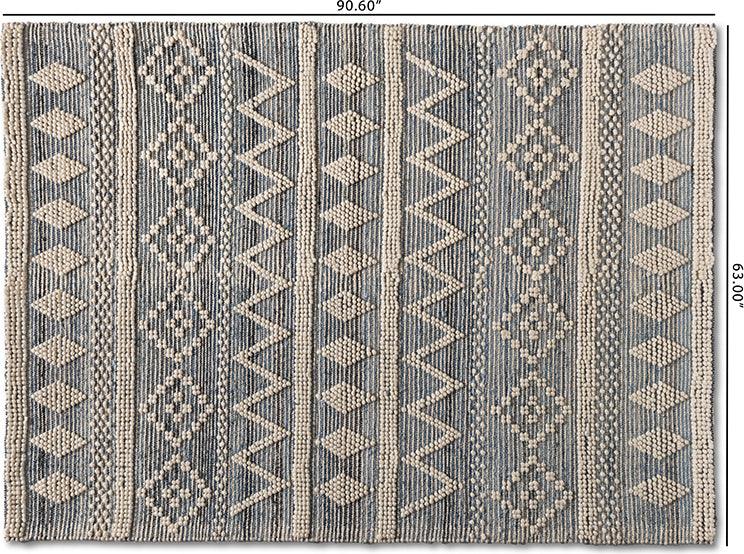 Wholesale Interiors Indoor Rugs - Callum Modern and Contemporary Ivory and Blue Handwoven Wool Blend Area Rug