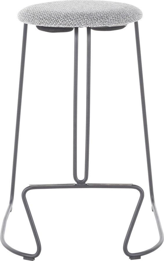 Lumisource Barstools - Finn Contemporary Counter Stool in Grey Steel and Charcoal Fabric - Set of 2