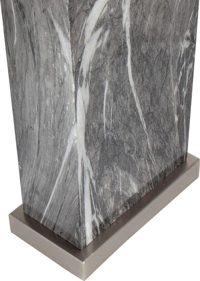 Lumisource Table Lamps - Cory Contemporary Table Lamp In Black Marble & Stainless Steel With White Linen Shade