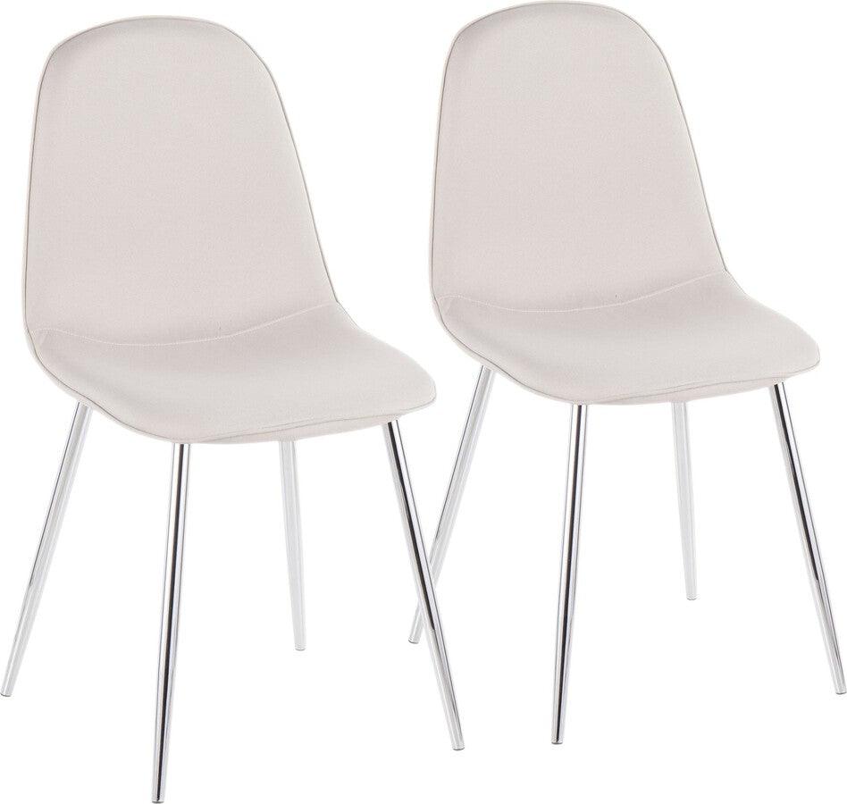 Lumisource Living Room Sets - Pebble Chair 35" Chrome & Beige Fabric (Set of 2)