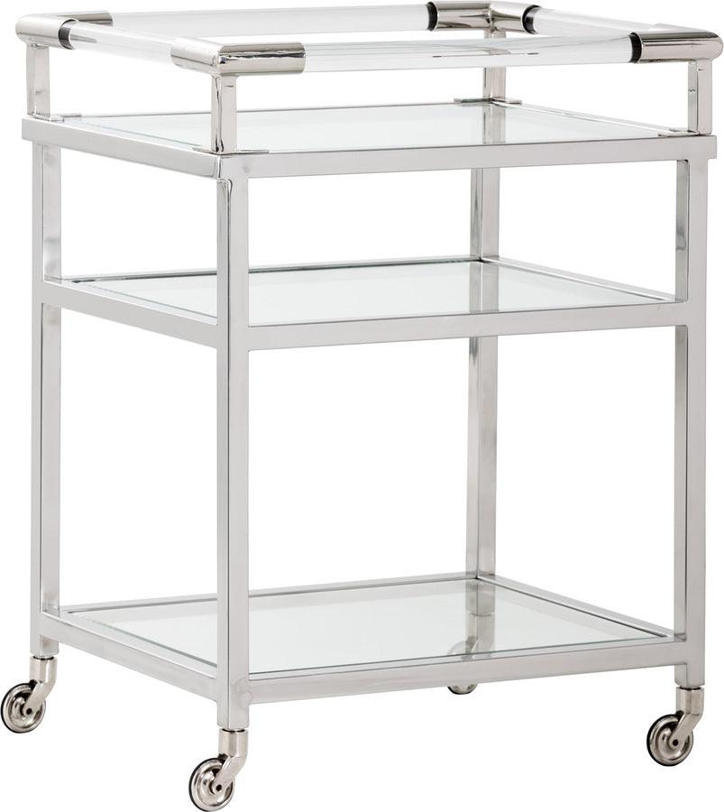 SUNPAN Bar Units & Wine Cabinets - Margo Bar Cart Silver Glass