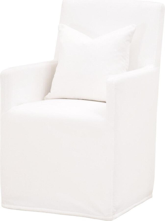 Essentials For Living Dining Chairs - Shelter Slipcover Arm Chair with Casters - LiveSmart Peyton-Pearl