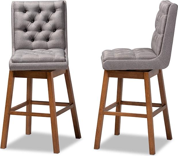 Wholesale Interiors Barstools - Gregory Bar Stool Gray & Walnut Brown (Set of 2)