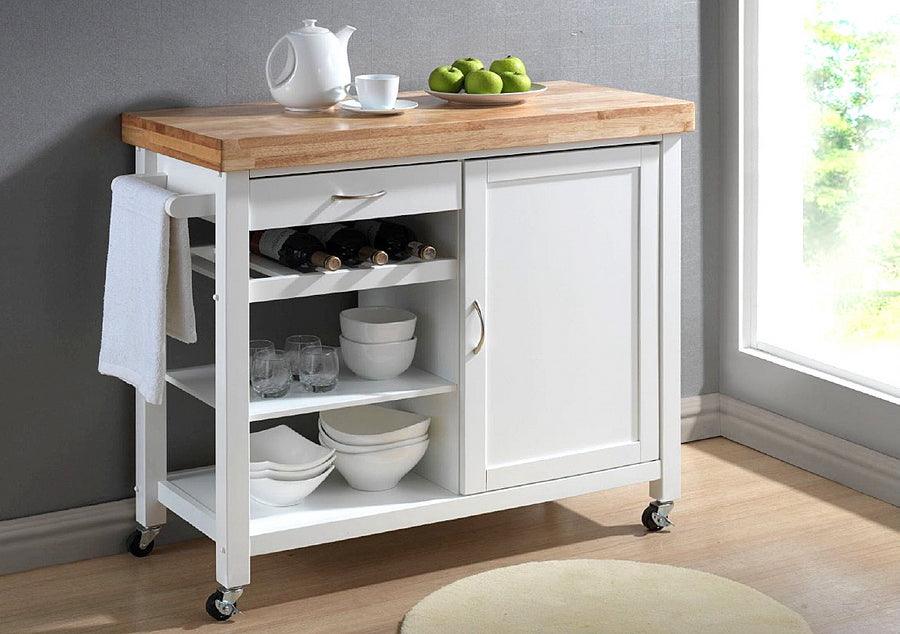 Wholesale Interiors Kitchen & Bar Carts - Denver White Modern Kitchen Cart