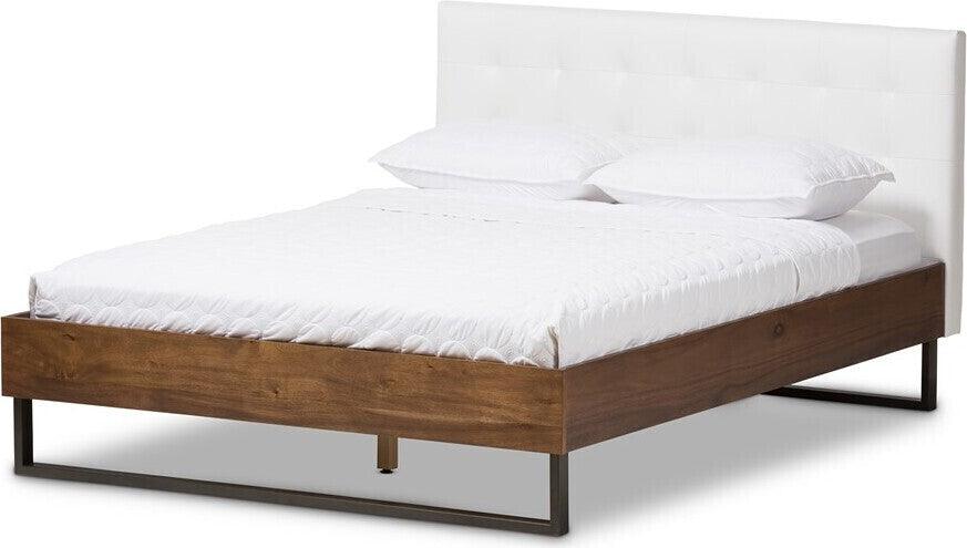 Wholesale Interiors Beds - Mitchell Queen Bed White & Dark Bronze